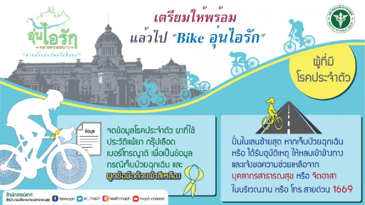 สธ.ระดมบุคลากรดูแลสุขภาพประชาชนร่วมกิจกรรม 'Bike อุ่นไอรัก'