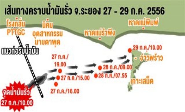 หวั่นหายนะระบบนิเวศเสม็ด คราบน้ำมันทะลัก