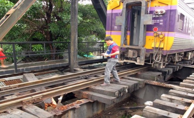 ตรวจรถไฟตกราง