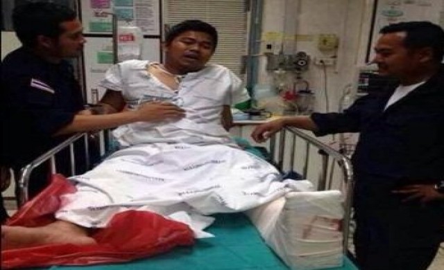 อาการตำรวจฮีโร่'เตะระเบิด'ยังสาหัส