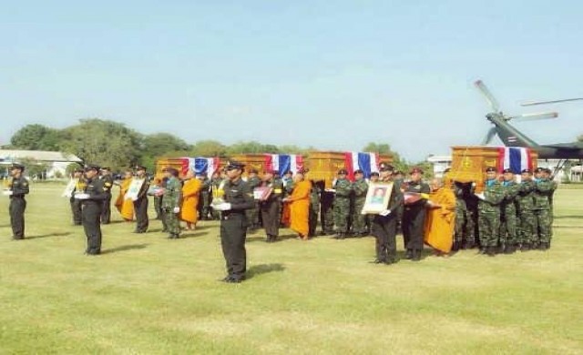 รับศพ4ทหารกล้ากลับบ้านอย่างสมเกียรติ