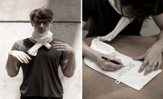 Paper Scarf Blue ผ้าพันคอกระดาษ