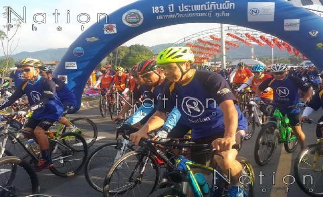 เนชั่น-ทม.กะทู้ชวนปั่นภูเก็ต สองน่องเข้าร่วมกว่า1,300คน