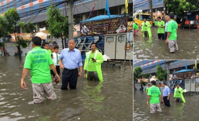 'สุขุมพันธุ์' ถึงหน้าศาลอาญารัชดา08.24น. ตรวจน้ำท่วม