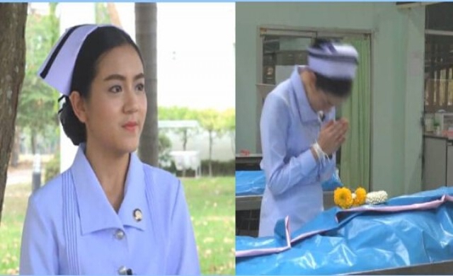 บัณฑิตสาวพยาบาล นำมาลัยกราบร่างแม่ที่อุทิศเป็นอาจารย์ใหญ่