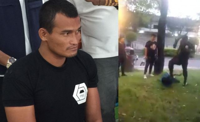 รวบแล้ว! รปภ.โหดกระทืบวัยรุ่นท่ามกลางคนมุงดู