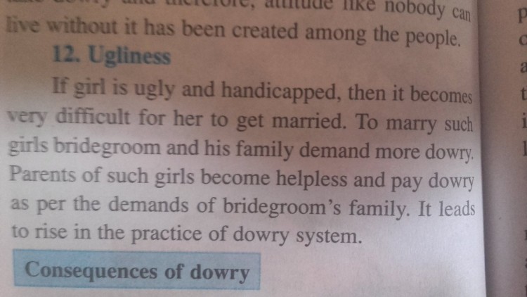 สับเละ! ตำราเรียนอินเดียระบุหญิงน่าเกลียดจ่ายสินสอดแพง