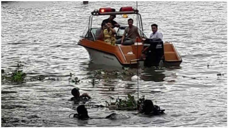 เสี่ยรับเหมาทะเลาะเมียจอดเบนซ์กระโดดลงคลอง