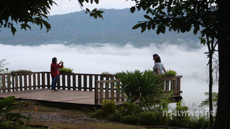 ทะเลหมอกทอดตัวยาวสวยงาม ยามเช้ากลางร่องเขานครชุม