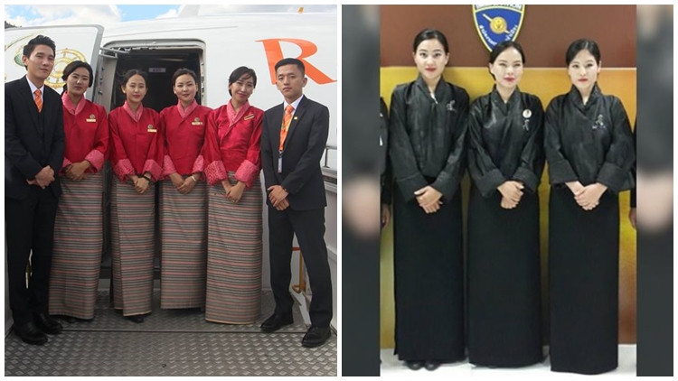 'สายการบินภูฏาน' เปลี่ยนยูนิฟอร์มเป็นสีดำแสดงความอาลัย