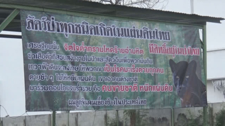 นักธุรกิจพิษณุโลก ขึ้นป้ายสาปแช่งเศรษฐีคนยิง 'เสือดำ'