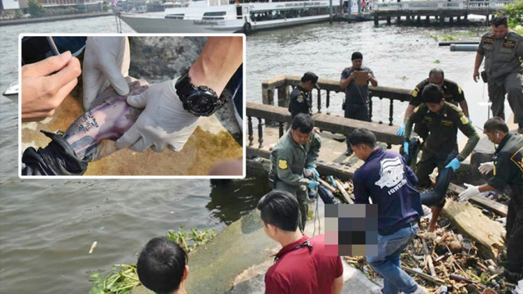 ผงะ! พบศพหนุ่มสักลายยากูซ่าลอยอืดปริศนา กลางเจ้าพระยา
