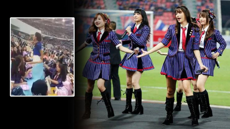 ชื่นชม!! ศิลปินBNK48 เอาผ้าปิดกระโปรงนักข่าวสาว