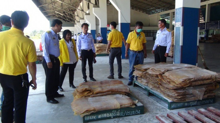 ตลาดกลางยางพาราคึกคัก เกษตรกรแห่นำยางแผ่นดิบรอขาย