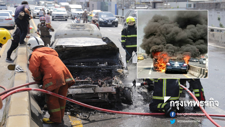 สลด! 'อ.มหิดล' เสียชีวิตแล้ว หลังขับรถชนท้ายกระบะไฟไหม้ 