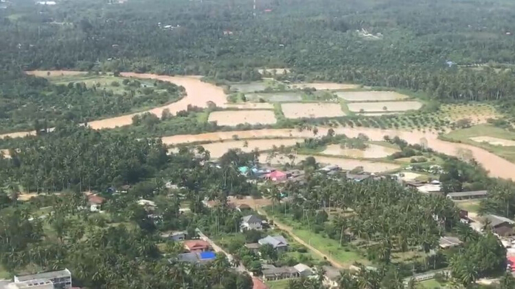 บินสำรวจ 4 อำเภอ บ้านเรือนปชช.ได้รับความเสียหายบริเวณกว้าง