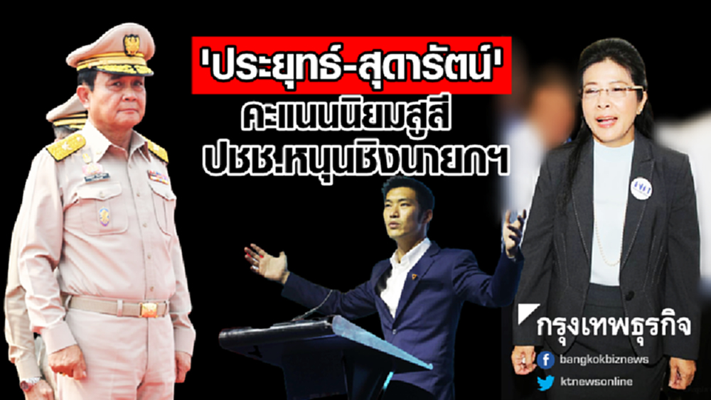 โพลล์ดังชี้ 'ประยุทธ์-สุดารัตน์' คะแนนนิยมสูสี ปชช.หนุนชิงนายกฯ