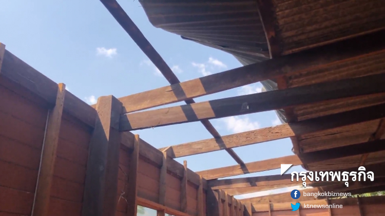 พายุฤดูร้อนซัดหลังคา ชาวบ้านมัญจาคีรีเสียหาย