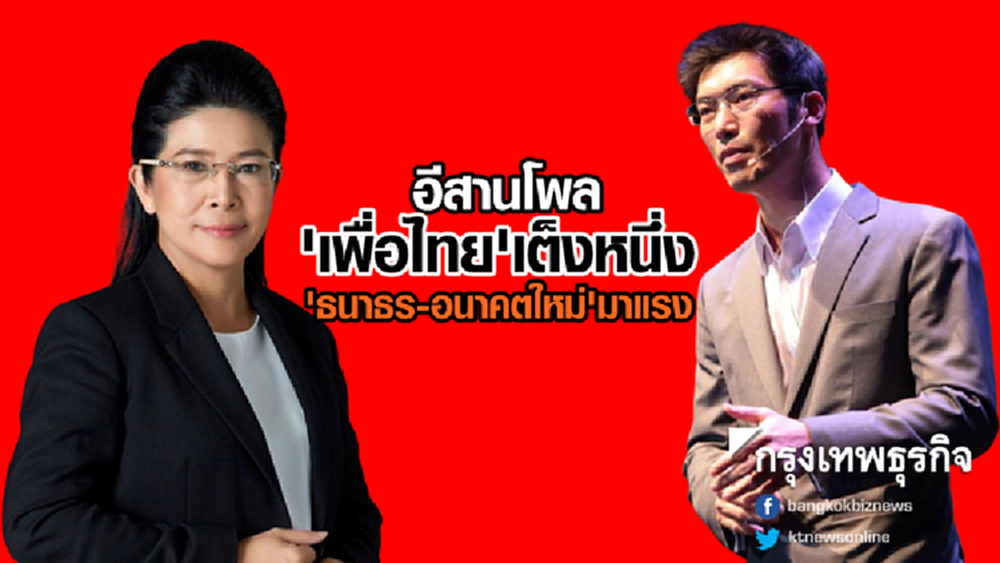 อีสานโพลชี้ 'เพื่อไทย' เต็งหนึ่ง 'ธนาธร-อนาคตใหม่' มาแรง
