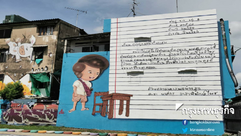 จดหมายลาครูฉบับจริง ผลงานศิลปะจากเด็ก