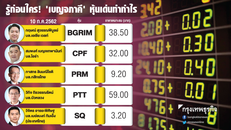 รู้ก่อนใคร 'เบญจภาคี' หุ้นเด่นทำกำไร 10 ก.ค. 2562