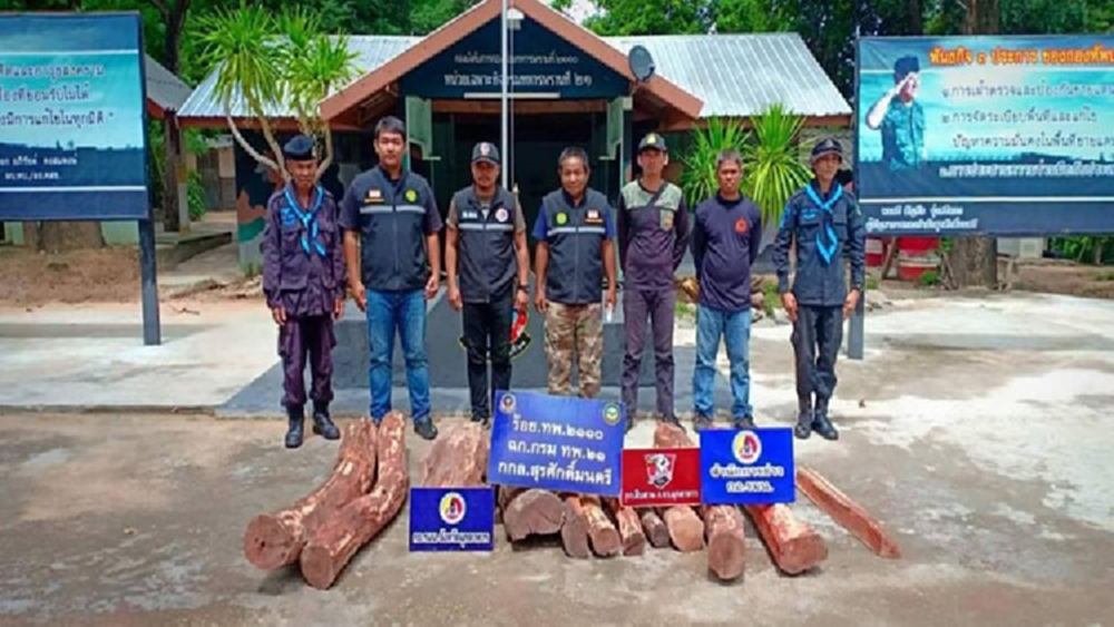 จนท.ตรวจยึดไม้พะยูงข้ามฝั่งไทย-ลาวที่มุกดาหาร
