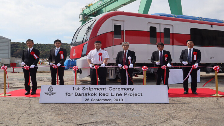 โบกี้รถไฟสายสีแดง อวดโฉมครั้งแรกเตรียมเดินทางถึงไทยเร็วๆนี้