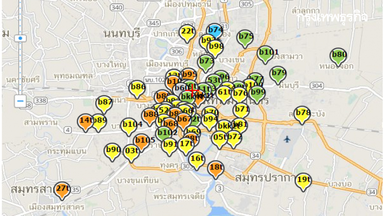 ฝุ่น PM2.5 เกินมาตรฐาน พื้นที่ปากน้ำ-มหาชัย