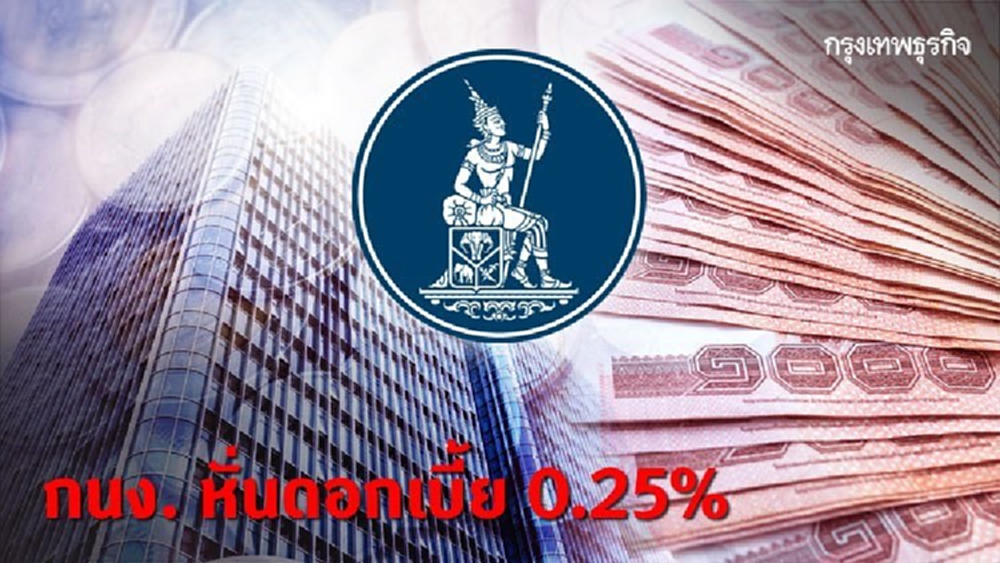 ด่วน! 'กนง.' หั่นดอกเบี้ย 0.25%