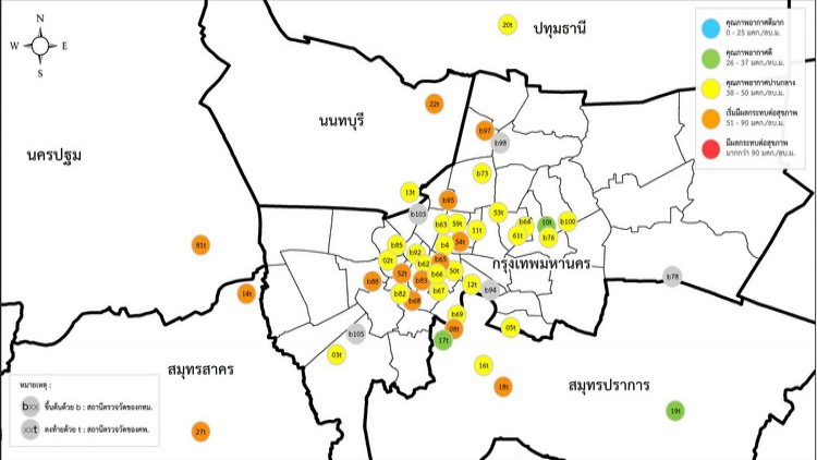 คพ. วัดค่าฝุ่นละออง กทม.-ปริมณฑล เกินมาตรฐาน 14 สถานี
