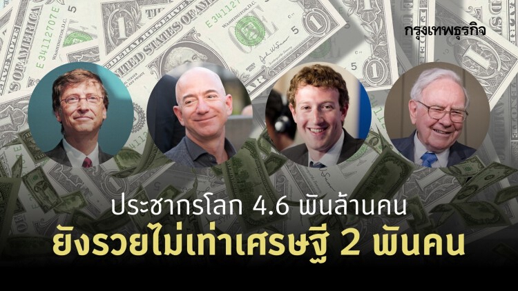 ประชากรโลก 4.6 พันล้านคนยังรวยไม่เท่าเศรษฐี 2 พันคน