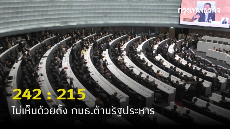 มติสภาฯ 242 : 215 เสียง ไม่เห็นด้วยตั้ง กมธ.ต้านรัฐประหาร