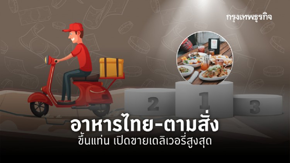 'อาหารไทย-ตามสั่ง' ขึ้นแท่นเปิดขาย 'เดลิเวอรี่' สูงสุด!