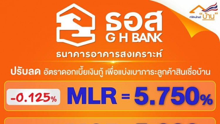 ธอส.ลดดอกเบี้ยสินเชื่อบ้าน 0.25%