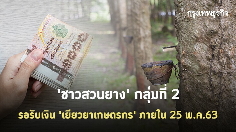 เริ่มจ่ายแล้ว! 'ชาวสวนยาง' กลุ่มที่ 2 รอรับเงิน 'เยียวยาเกษตรกร' ภายใน 25 พ.ค.63