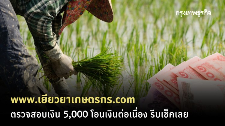 www.เยียวยาเกษตรกร.com ตรวจสอบเงิน 5,000 บาท โอนเงินต่อเนื่องวันนี้ รีบเช็คเลย