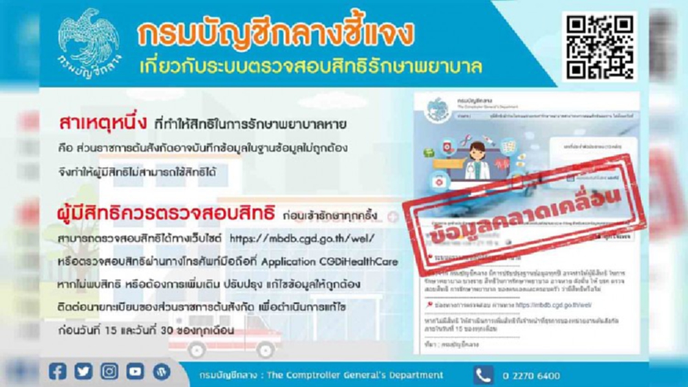 'ข้าราชการ' เช็คสิทธิรักษาพยาบาลด่วน หลังกรมบัญชีกลางแจง มีบางคนตกหล่นจากฐานข้อมูล