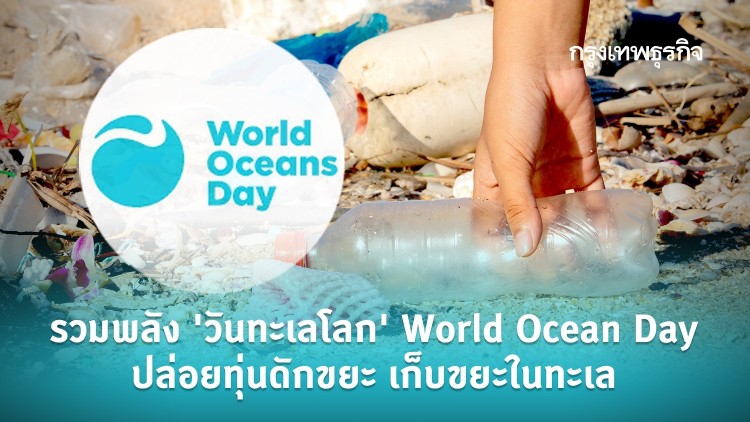 รวมพลัง 'วันทะเลโลก' World Ocean Day ปล่อยทุ่นดักขยะ เก็บขยะในทะเล