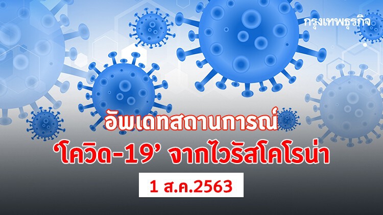 อัพเดทสถานการณ์ 'โควิด-19' วันที่ 1 สิงหาคม 2563