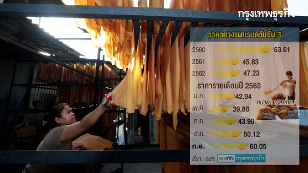 'ราคายาง' ทะลุ 60 บาทต่อกก. ทำสถิติสูงสุดรอบ 3 ปี 2 เดือน