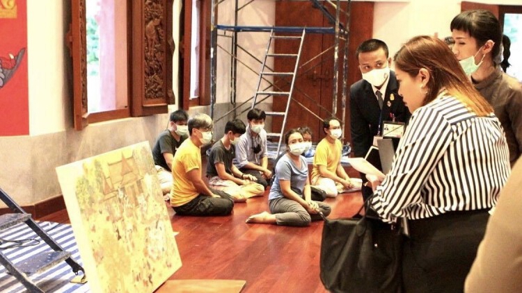 ‘พระองค์เจ้าสิริภาจุฑาภรณ์’ ทรงติดตามความก้าวหน้าโครงการเขียนภาพจิตรกรรมฝาผนัง งานลงรักปิดทองพระพุทธรูป วัดหนองน้ำขุ่น