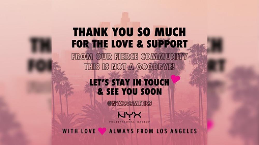 'NYX' ประกาศปิดช็อปทุกสาขาในประเทศไทย