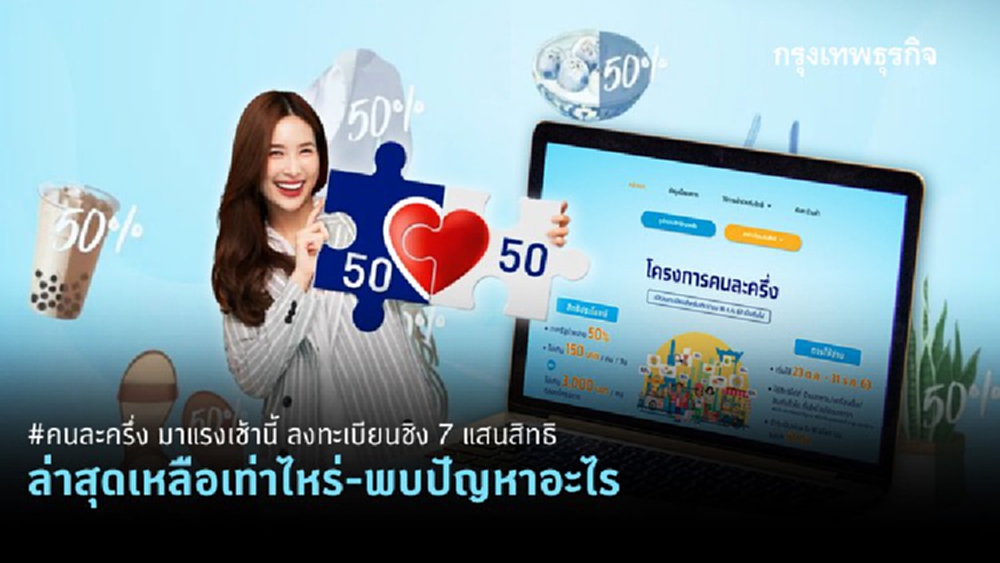 #คนละครึ่ง มาแรงเช้านี้ ลงทะเบียนชิง 7 แสนสิทธิ์ ล่าสุดพบปัญหาอะไร