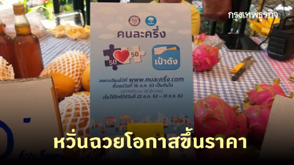 ตรวจร้านค้า 'คนละครึ่ง' หวั่นฉวยโอกาสขึ้นราคาสินค้า