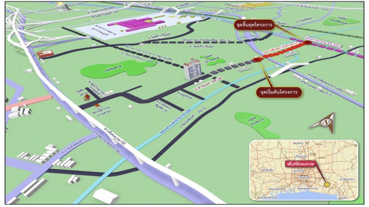 เดินหน้าสร้างถนนสายแยก พร้อมทางต่างระดับ สมุทรปราการ รองรับขนส่งสนามบินสุวรรณภูมิ
