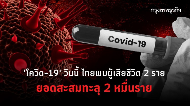 ยอด 'โควิด-19' วันนี้ ไทยพบผู้เสียชีวิต 2 ราย ติดเชื้อเพิ่ม 836 ราย