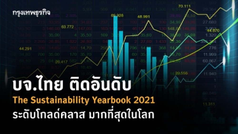 บจ.ไทยติดอันดับ The Sustainability Yearbook 2021 ระดับโกลด์คลาสมากสุดในโลก 