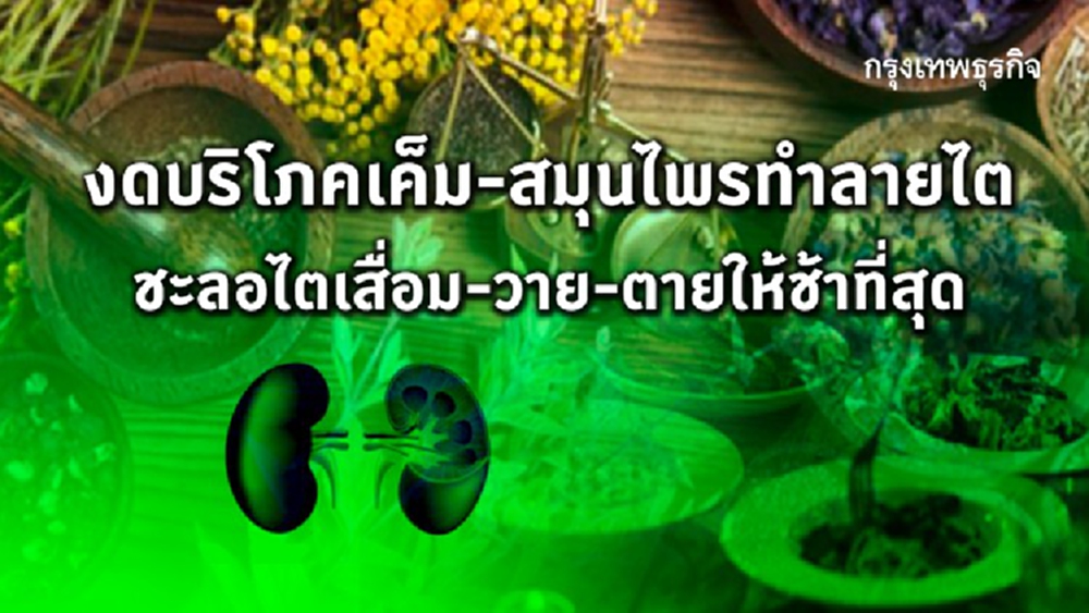 'งดเค็ม-สมุนไพรทำลายไต' ลดความเสี่ยงโรคไต
