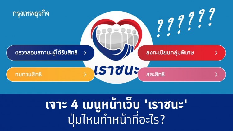 'เราชนะ' รู้จัก 4 เมนู 4 สี บน www.เราชนะ.com แต่ละปุ่มใช้ทำอะไร