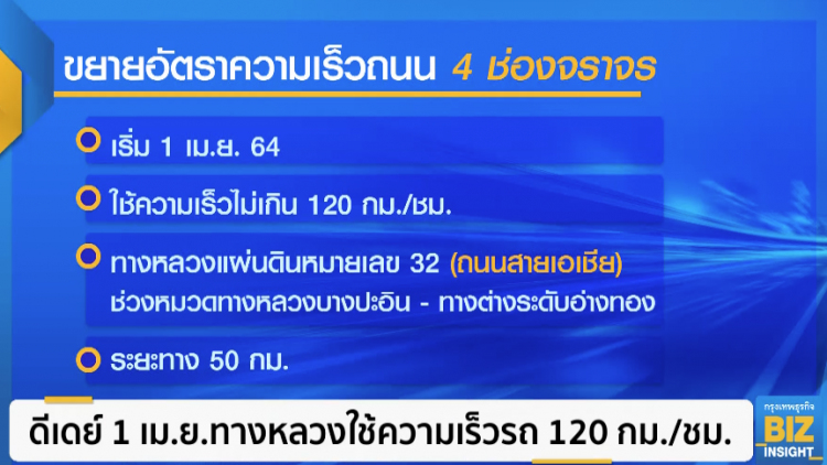 ดีเดย์ 1 เม.ย.ทางหลวงใช้ความเร็วรถ 120 กม./ชม.